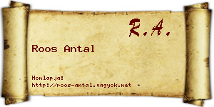 Roos Antal névjegykártya